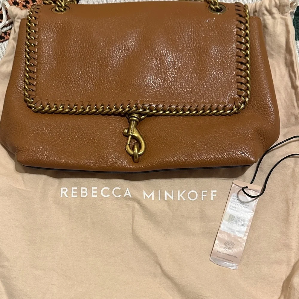 Rebecca Minkoff  Edie flap with woven shoulder chain adjustable cross body bag - Picture 9 of 10
